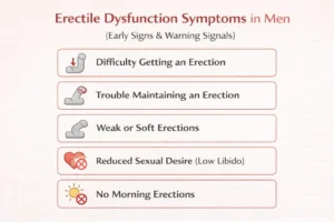 Visual checklist of common erectile dysfunction symptoms in men