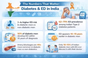 How diabetes causes erectile dysfunction 5 pathways diagram
